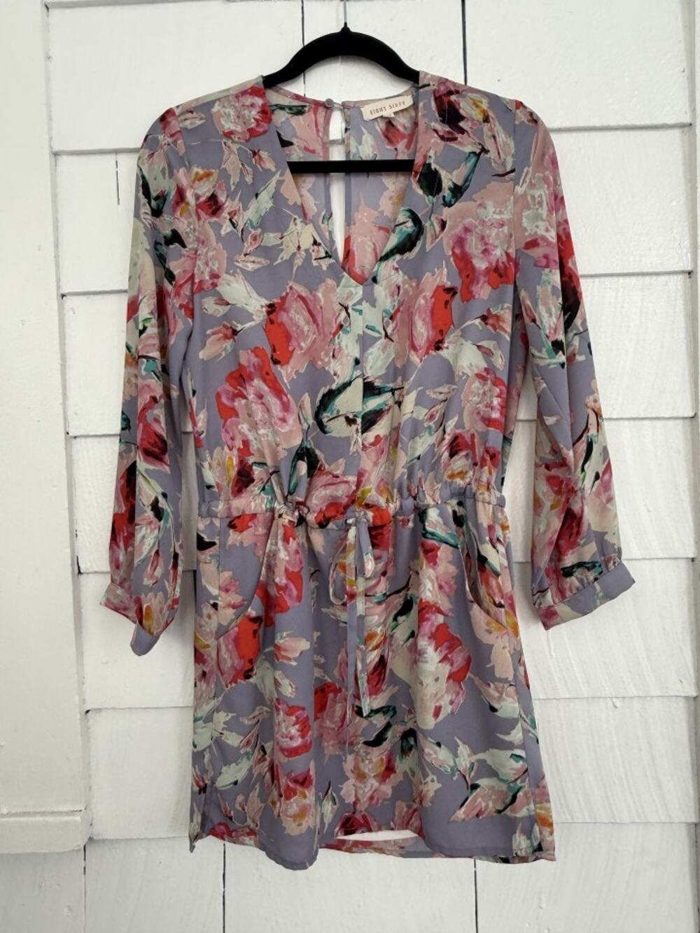 Eight Sixty Womens XS Floral Mini Dress Tropical Island Beach Boho Vacation Chic